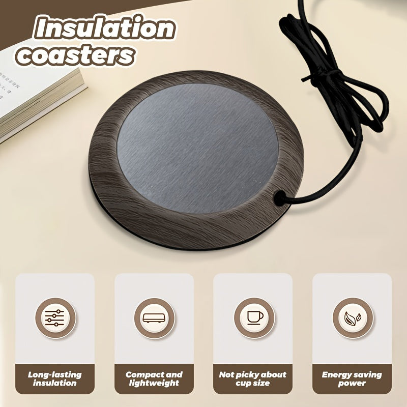 Portable USB Heated Coffee Mug Warmer Pad with Thermostat and Durable Material