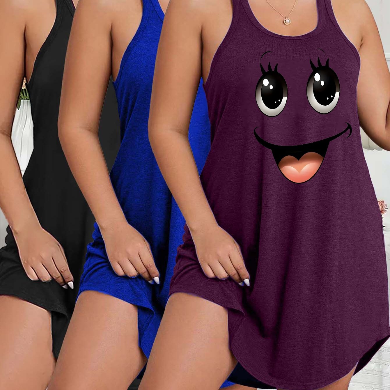 Женский комплект ночной одежды с топом и юбкой для отдыха, с принтом губ