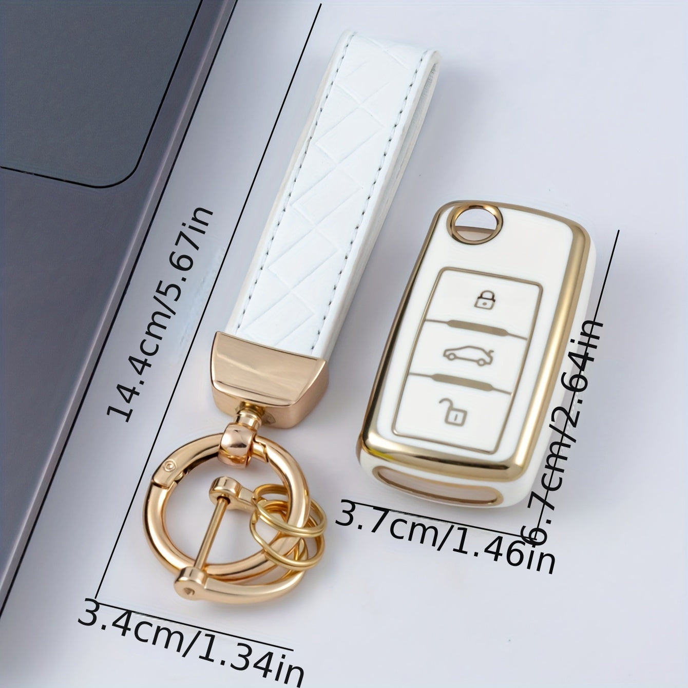 Soft Shell TPU Key Bag With Leather Rope Key Chain Car Key Set