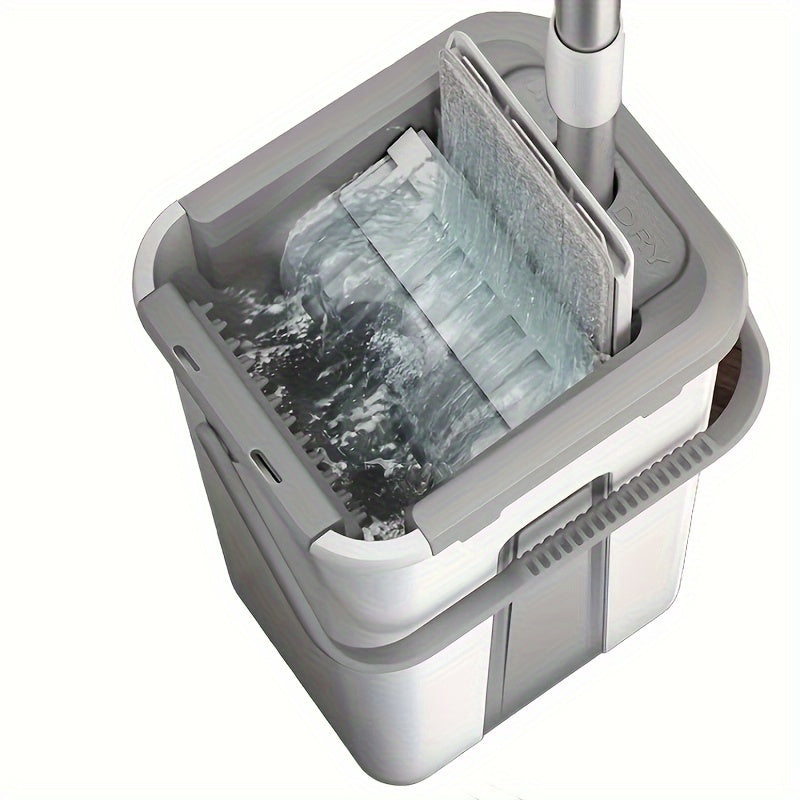 Microfiber Mop and Bucket Set with Hands-Free Washing System for Floor Cleaning