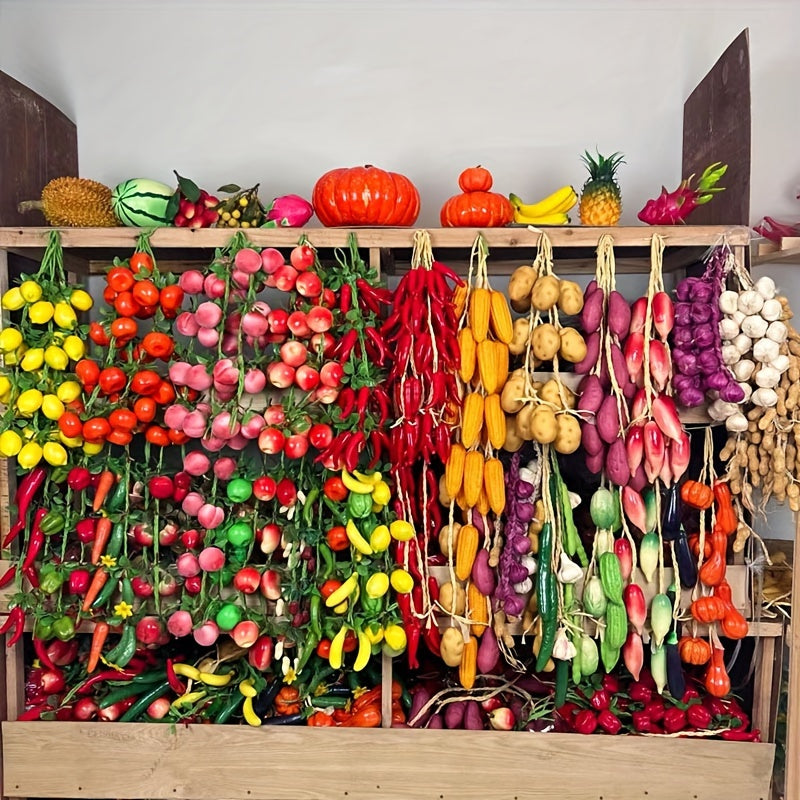 Artificial Foam Fruit Decor Set for Chinese-Style Photo Props and Restaurant Decor Onion Garlic Corn Red Pepper