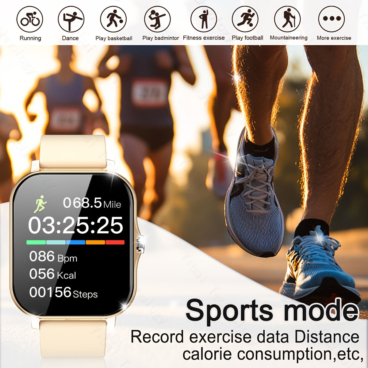 Smart Watch Men Women 1.83-Inch HD Screen Voice Assistant Fitness Tracker