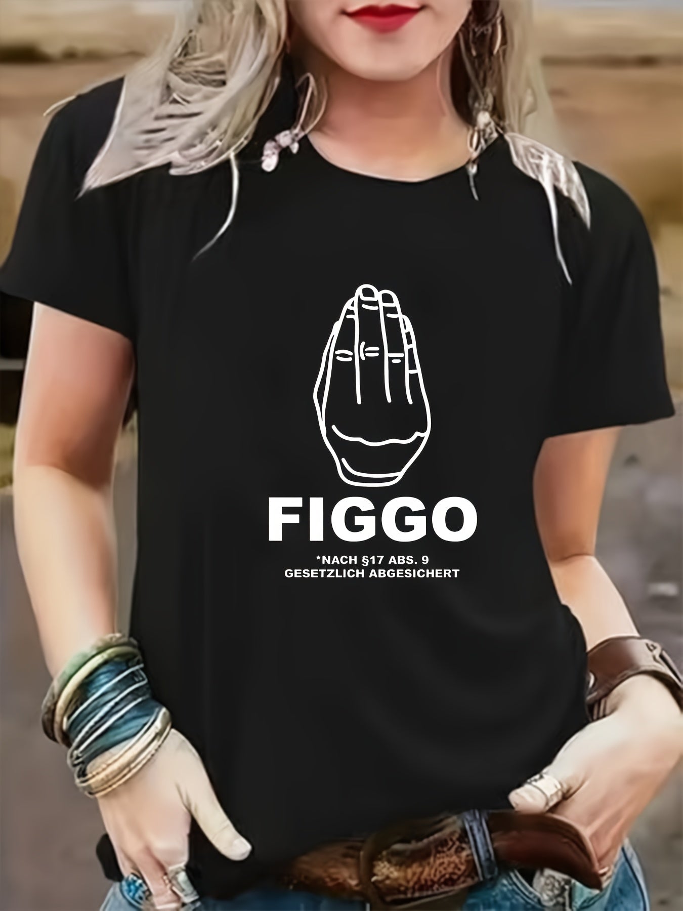 Women’s Breathable Cotton Graphic T-Shirt with Henna Hand Design