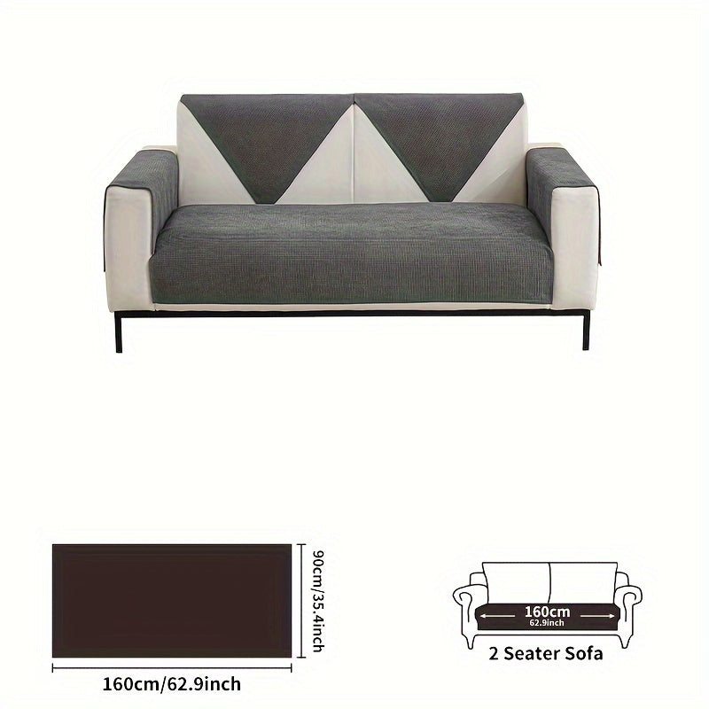 Chenille Sofa Cover Spill-Resistant Pet-Friendly Non-Slip Machine Washable Protector for Various Sofa Sizes