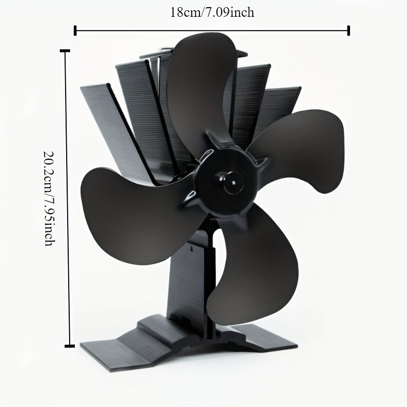 Portativ 4-pichoqli alyuminiy yog'och pechka aylantiruvchi - Elektr energiyasi talab qilinmaydi, magnit issiqlik bilan ishlaydi, kaminda fan
