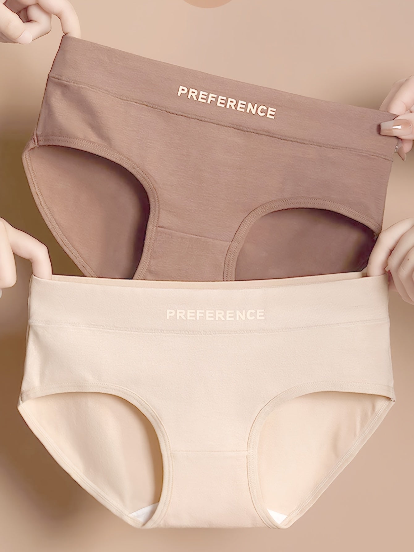 Women’s Seamless Cotton Bikini Briefs 4-Pack with Alphabet Pattern