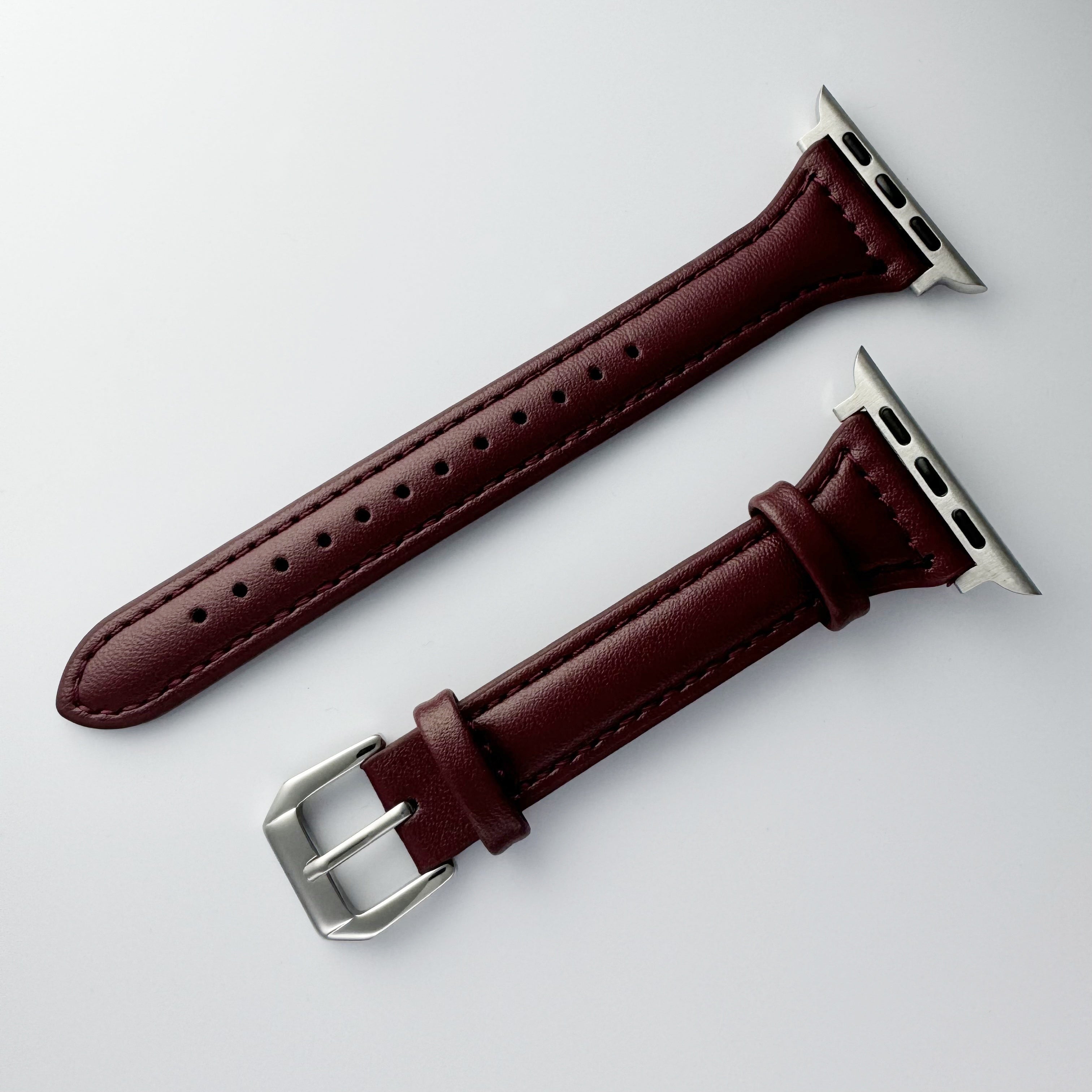 Ultra-Thin Synthetic Leather Watch Strap for iWatch Series 3 4 5 6 7 8 9 Ultra SE