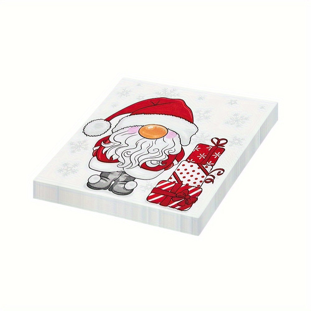 20 Disposable Christmas Santa Placemats, 9.84x24.99cm, Festive Party Decor