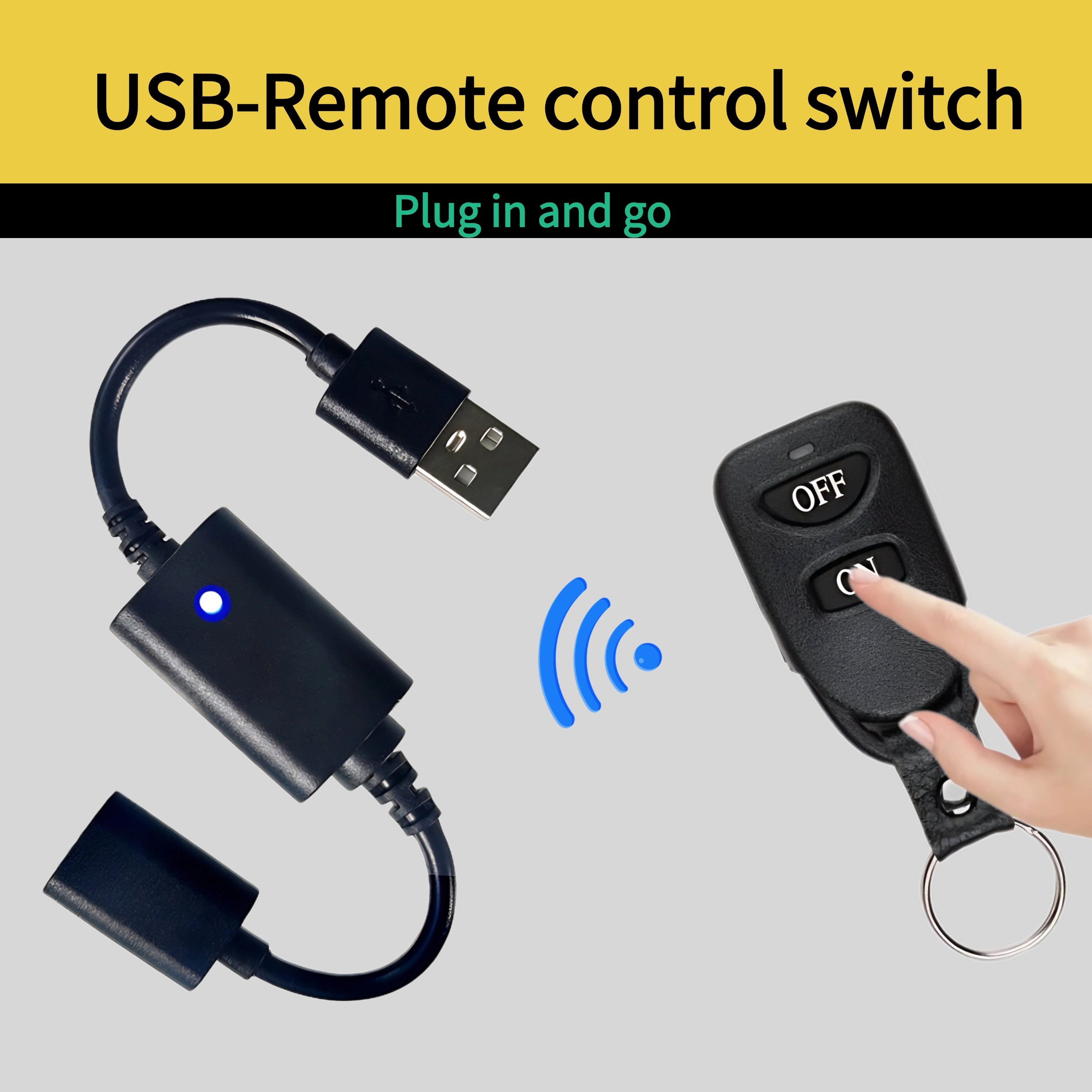 Control remoto inalámbrico RF para tiras de LED, ventiladores, lámparas de lectura, alimentado por USB 5V