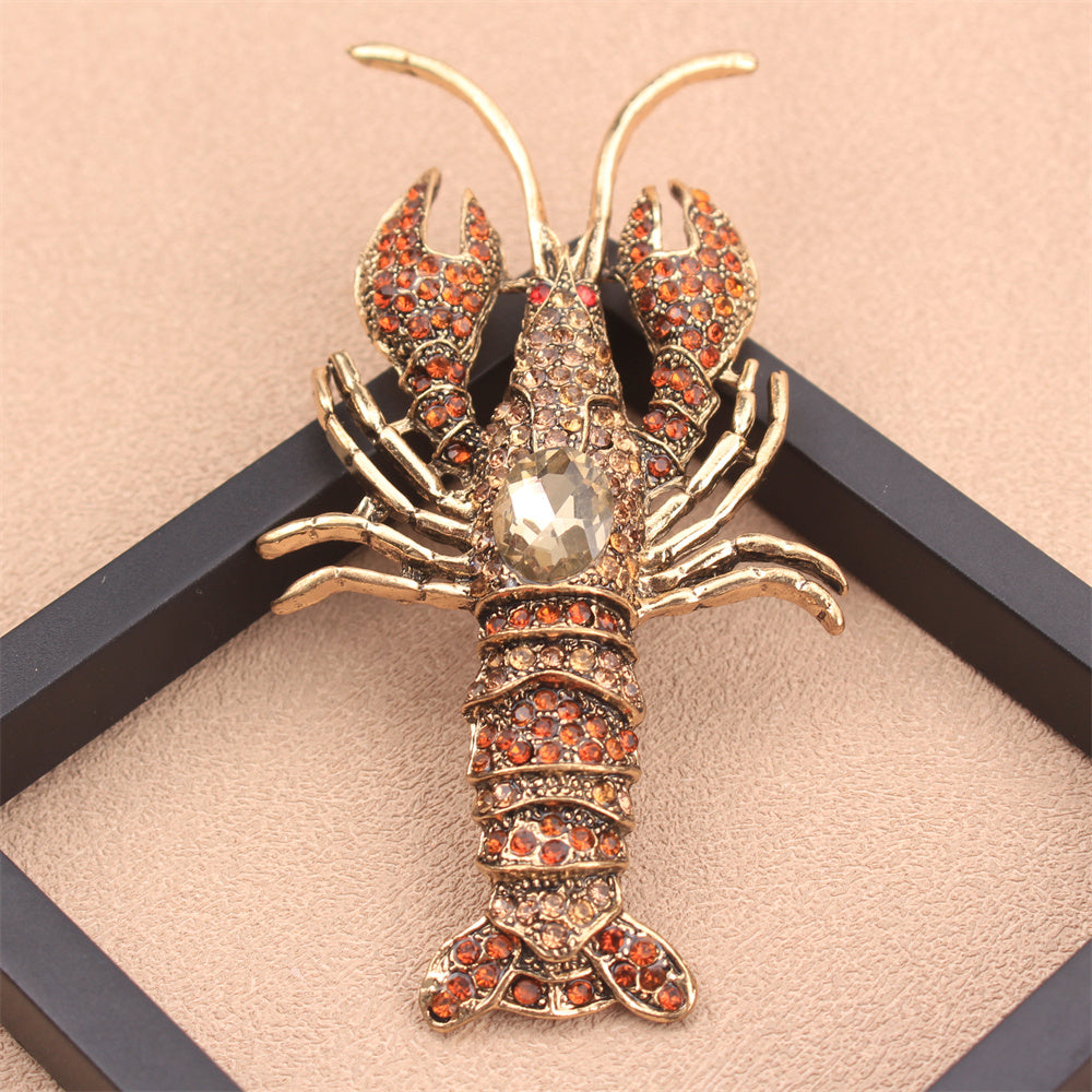 Qizil baliq brosh pin rhinestones moda zargarlik buyumlari sumkalar, shapka va kiyimlar uchun