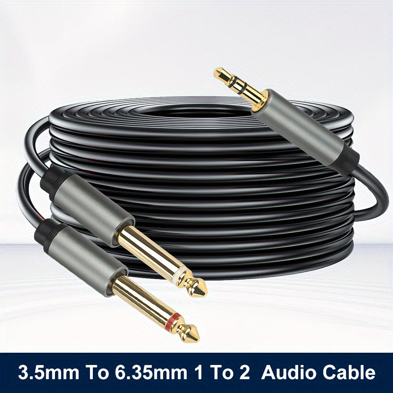 3.5mm to 6.35mm Audio Cable Male to Male High-Fidelity Sound for PC Phone Guitar Microphone Amplifier