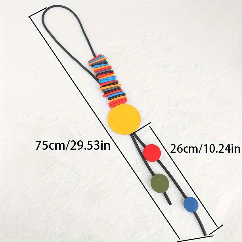 Ayollar uchun Boho Tribal uslubidagi silikon Y-bog'ich - Kundalik va bayram kiyimlari uchun uzun kauchuk zargarlik - Har mavsum uchun ko'p maqsadli bayonot asari