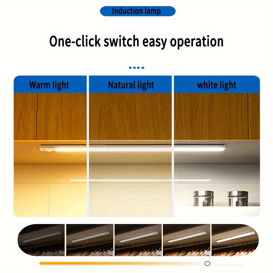Rechargeable LED Motion Sensor Wall Light with Adjustable Brightness and Infrared Sensing for Closets and Stairways