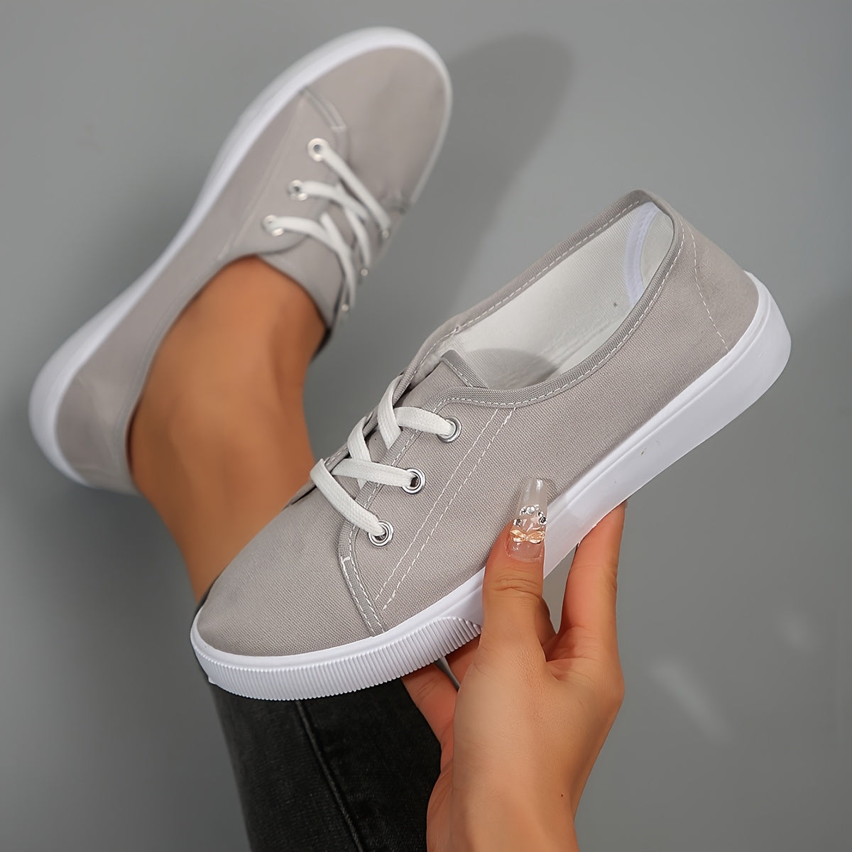 Women's Breathable Casual Sneakers with Rubber Sole, Lightweight, All-Season
