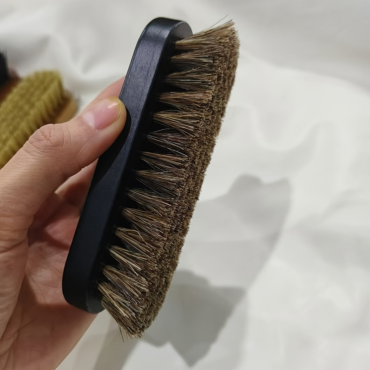 Horsehair Brush with Wooden Handle for Detailing Faux Leather Clothing Bedding