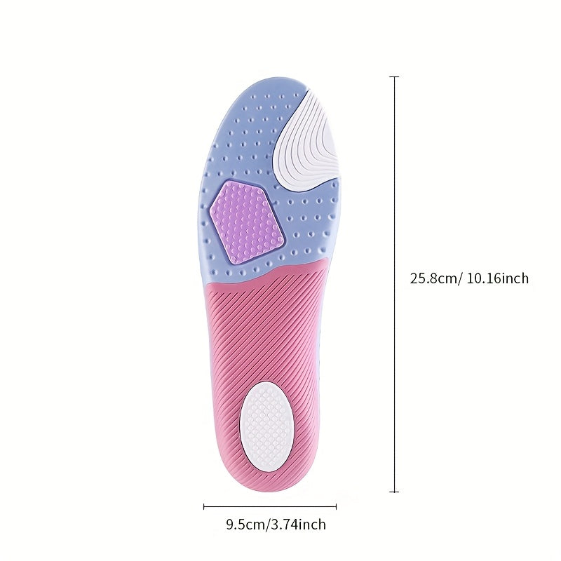 Women’s 4D Soft Sports Shoe Insoles with Arch Support Pink Purple Breathable