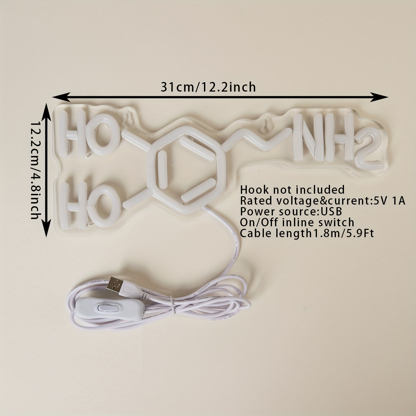 Dopamin ramzi orqa plitasi neon chirog'i devorlar uchun. Partiyalar, yotoqxona, o'yin xonalari, sport festivallari va sovg'alar uchun mukammal. USB orqali quvvatlanadi.