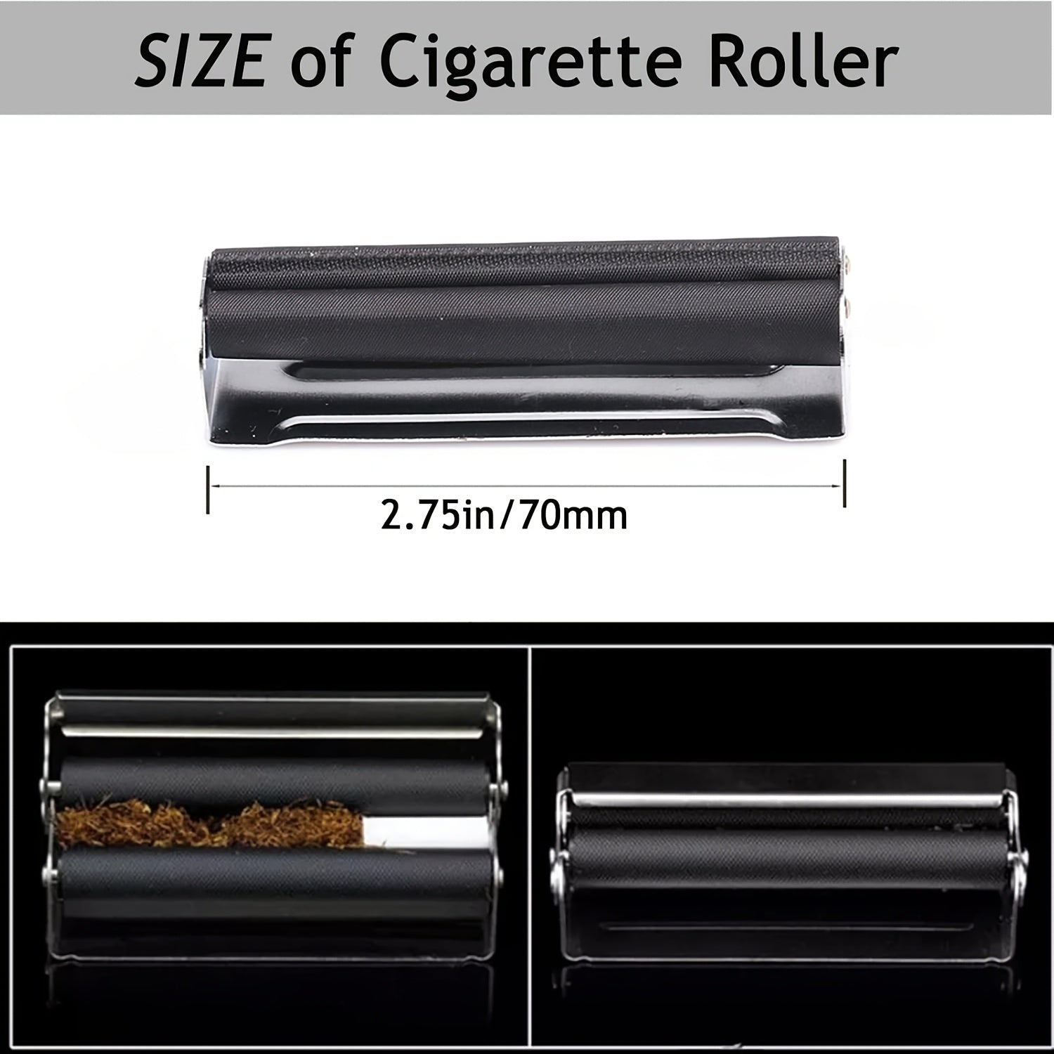 Durable Metal Cigarette Rolling Machine Black 70mm 78mm 110mm Sizes