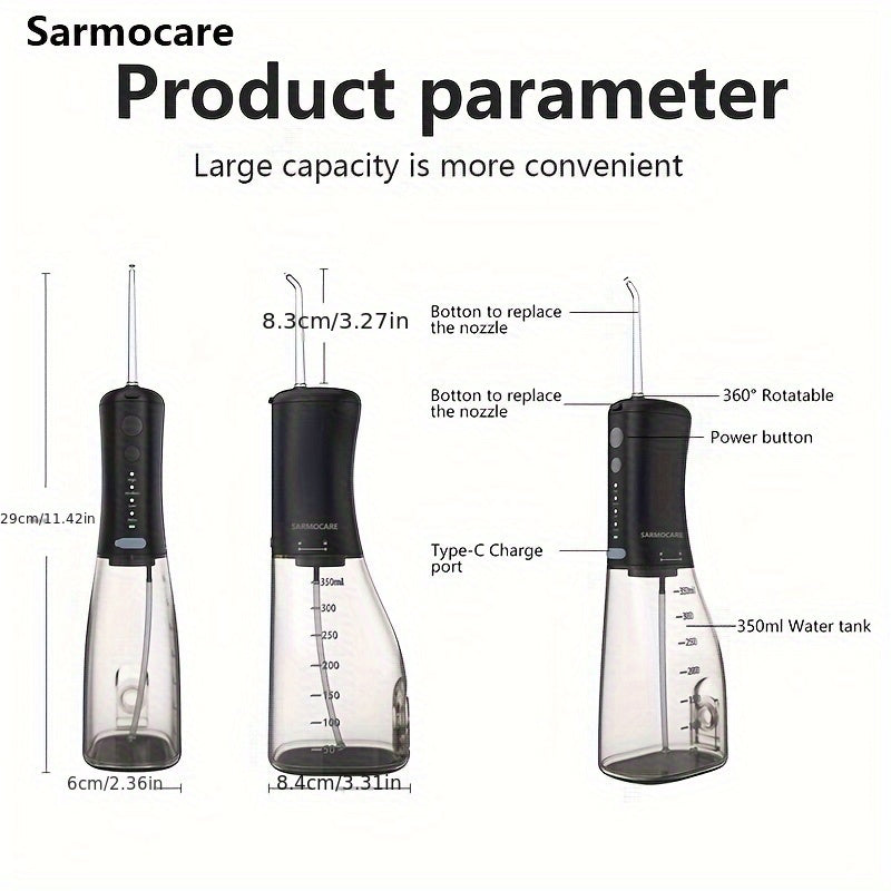 Irrupor inalámbrico de agua para dientes, irrigador oral portátil con 4 boquillas