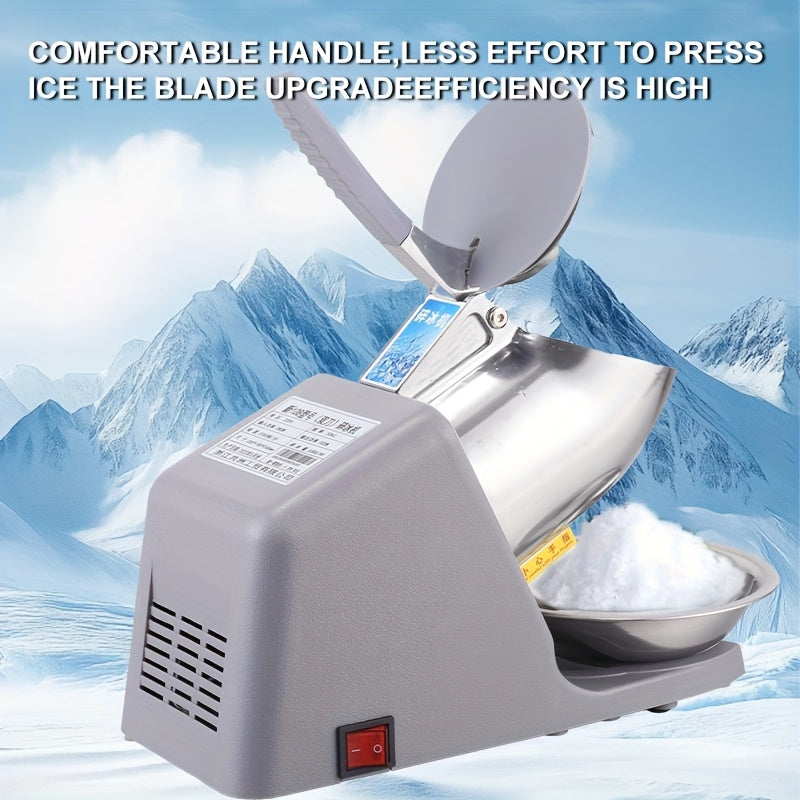 Elektr ice shaver, muz paddlesi bilan, zanglamaydigan po'latdan yasalgan qor konus mashinasi, ochiq kulrang, uy va tijorat foydalanishi uchun mos. Zamonaviy oshxona qurilmasi, bardoshli konstruktsiya bilan, har biri 68.04 KG