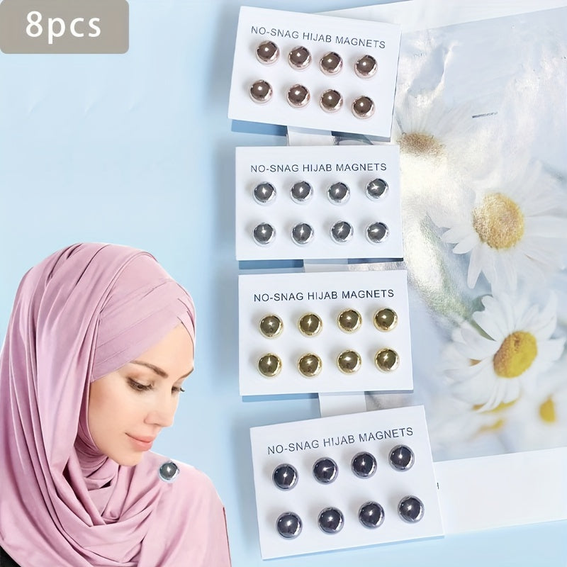 Set of 8 Magnetic Hijab Pins Alloy Scarf Clips for Women Accessories