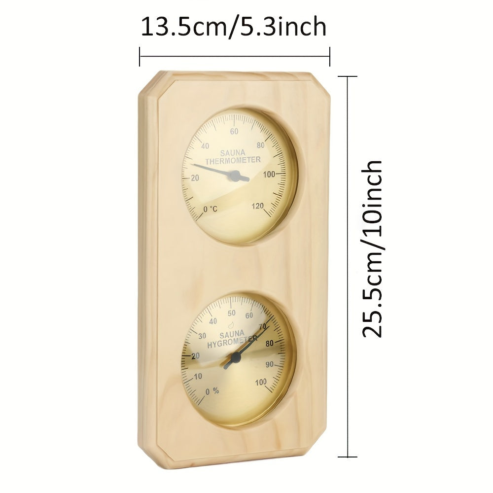 Wooden Sauna Thermo-Hygrometer Indoor Spa Temperature and Humidity Meter Celsius Fahrenheit