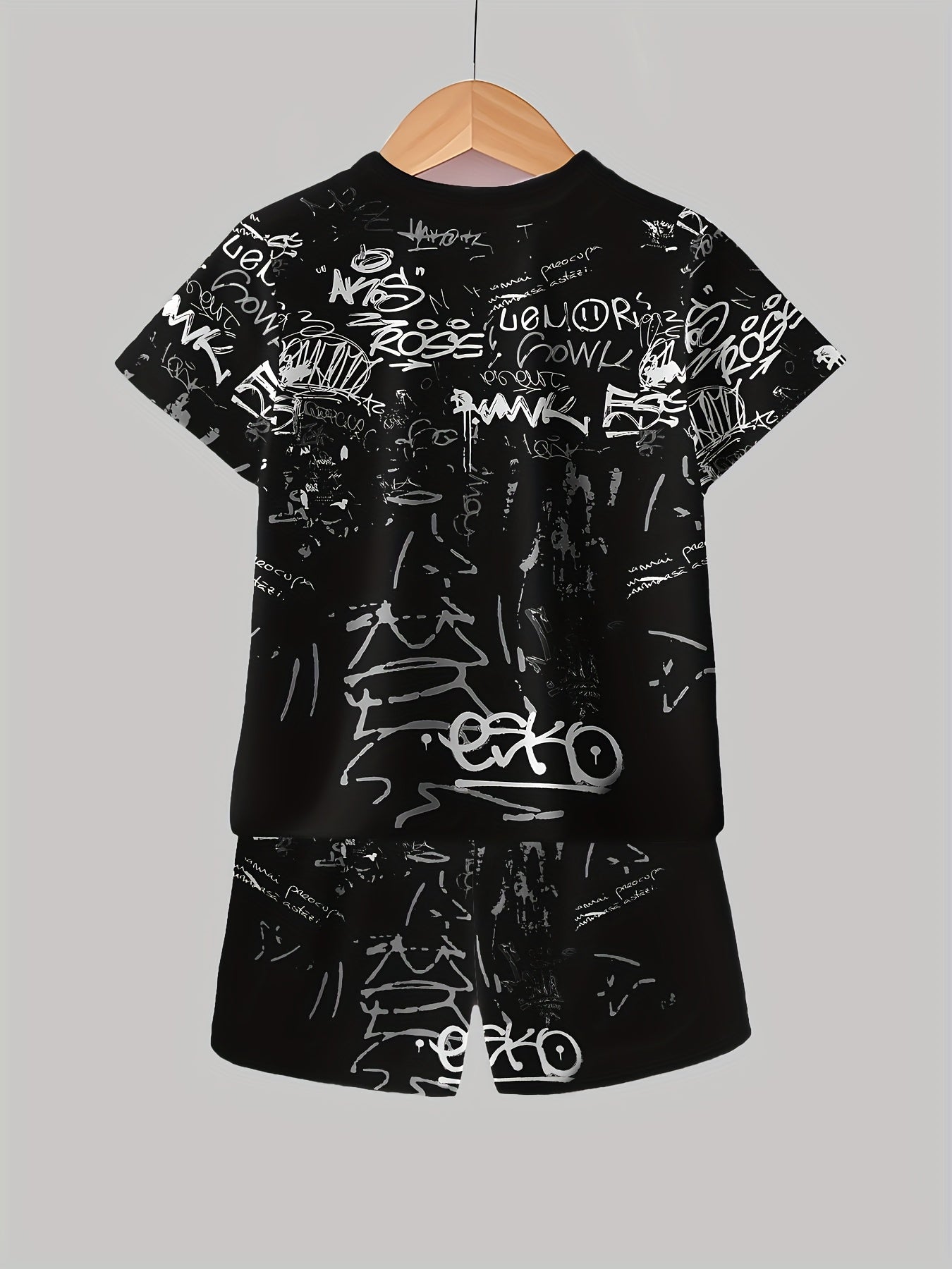 Kids' Boys 3D Printed T-Shirt and Shorts Set Casual Polyester Knit Spring Summer