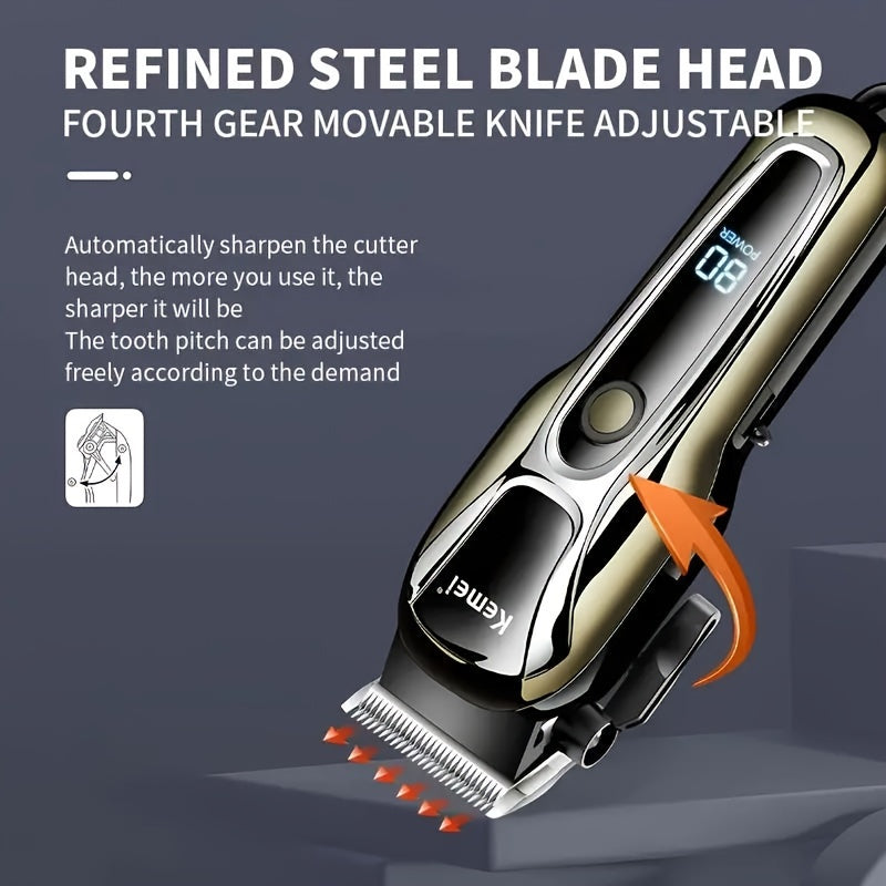 Afeitadora eléctrica inalámbrica para hombres con pantalla LCD, recargable por USB, 2000mAh
