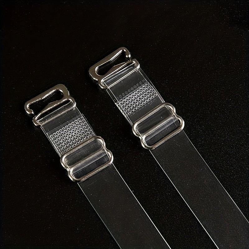 10 Transparent Shoulder Straps with Metal Buckles for Women's Lingerie Set of 10