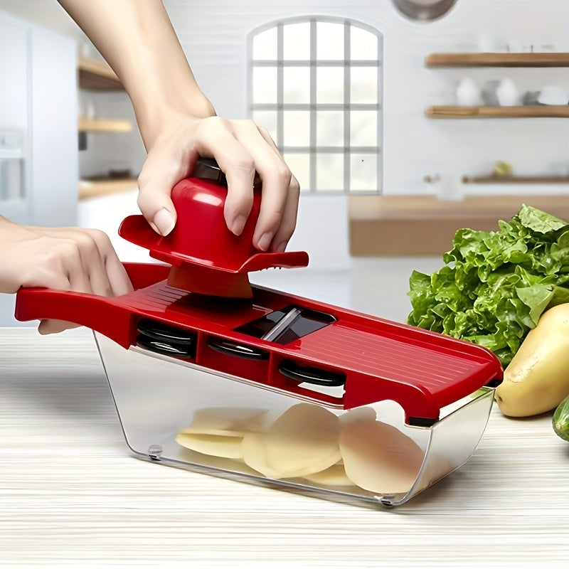 Multi-Functional Vegetable Cutter 10-in-1 with Interchangeable Blades and Peeler