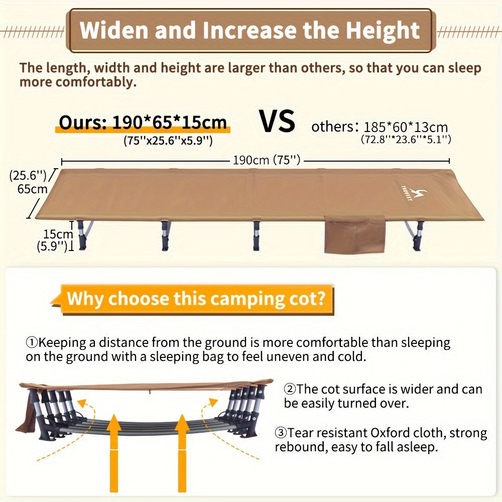Lightweight Aluminum Camping Cot for Outdoor Hiking Travel and Beach