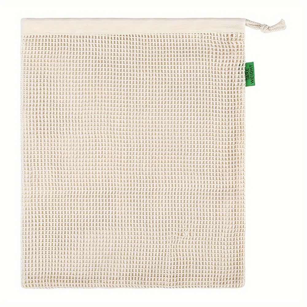 Square Mesh Storage Bag Reusable Fruit and Vegetable Bag with Drawstring