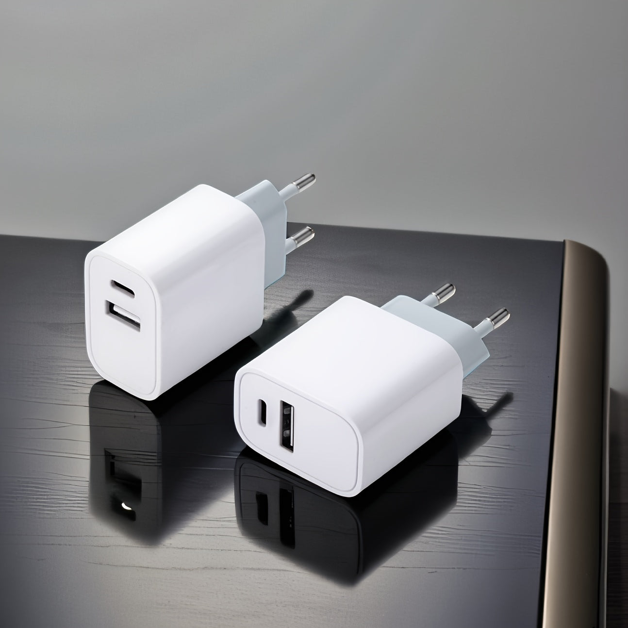 2-port USB Type C zaryadlovchi 5V 2A tez zaryadlash Evropa roʻzgʻor roʻzgʻor roʻzgʻor yengil sayohat