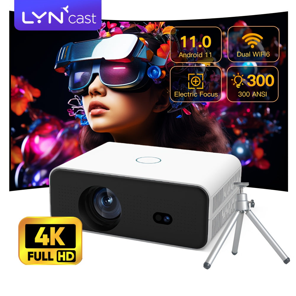 Mini Portable Projector 4K HD Support 1080P Dual WiFi Brightness