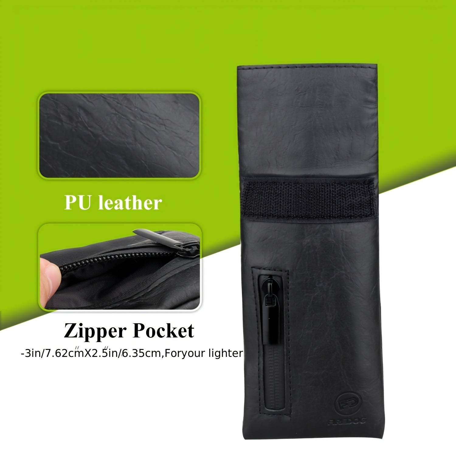 Smell Proof Zipper Pouch Carbon Lined PU Leather Odor Resistant Bag Tobacco Accessory