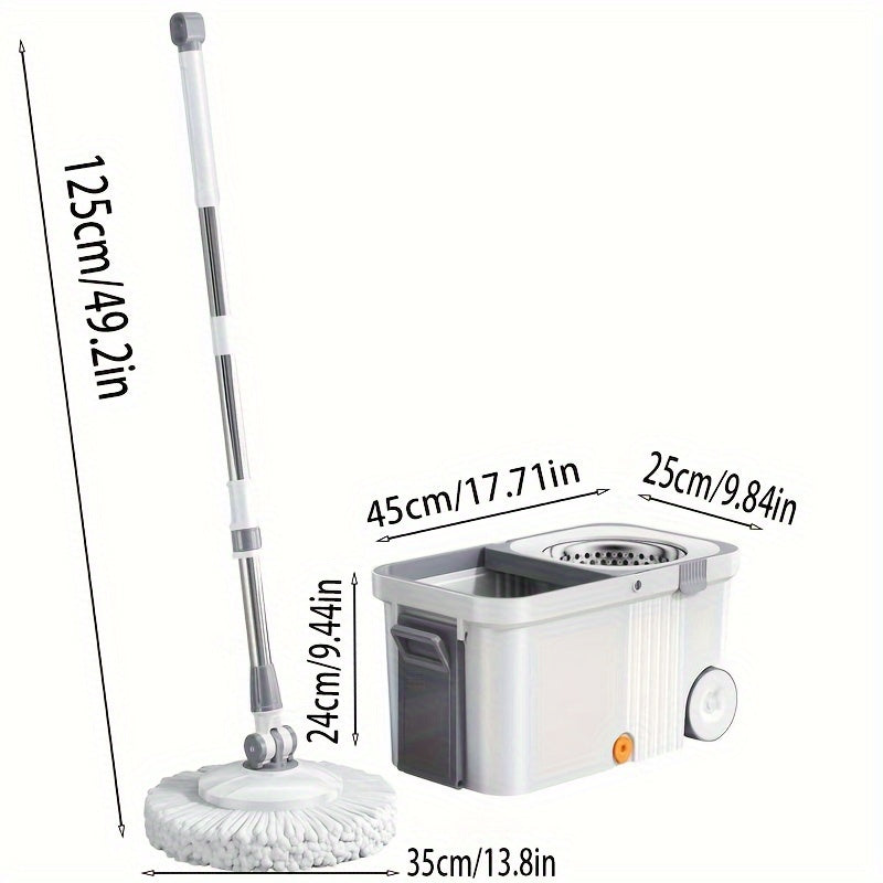 Stainless Steel and PP Hands-Free Mop and Bucket Set for Home and Kitchen Floors