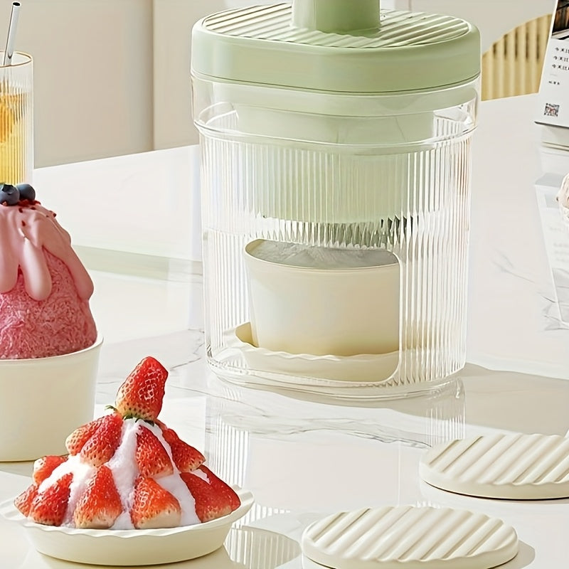 Manual hand crank slush maker for smoothies, no electricity required