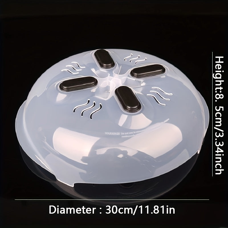 Microwave Cover Clear Splatter Guard with Magnetic Venting Heat Resistant Plastic
