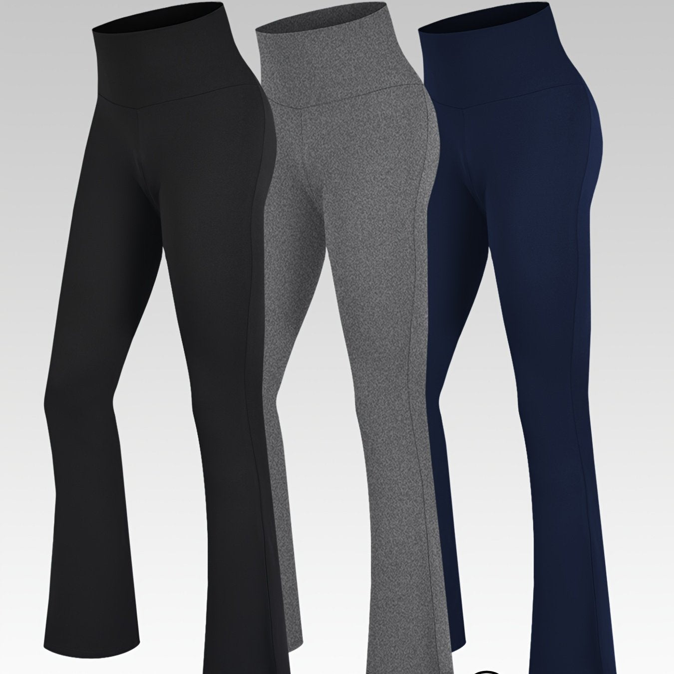 Pantalones de yoga de talla grande para mujer de color sólido con cinturilla ancha y pierna acampanada ropa deportiva
