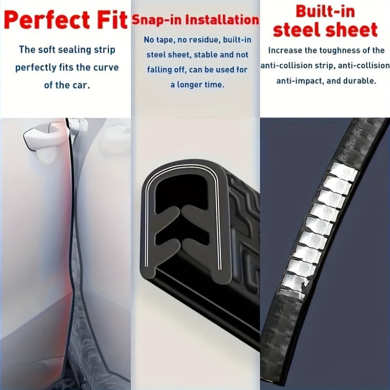 Universal Car Door Edge Protector Rubber U-Shaped Anti-Scratch Seal Strip