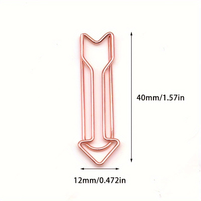 10 Colorful Arrow-Shaped Paper Clips Metal Spiral Office Data Clips Memo Binding Clips
