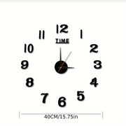 36V Battery Operated Wall Clock Sticker Acrylic Black Modern Silent Home Decor