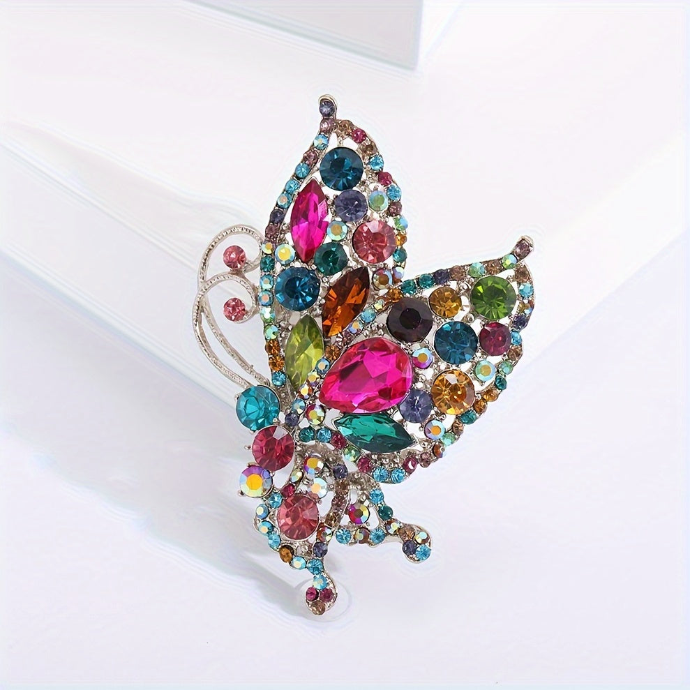 Crystal Butterfly Brooch Pin for Women and Men Water-Crystal Jewelry Elegant Fashion