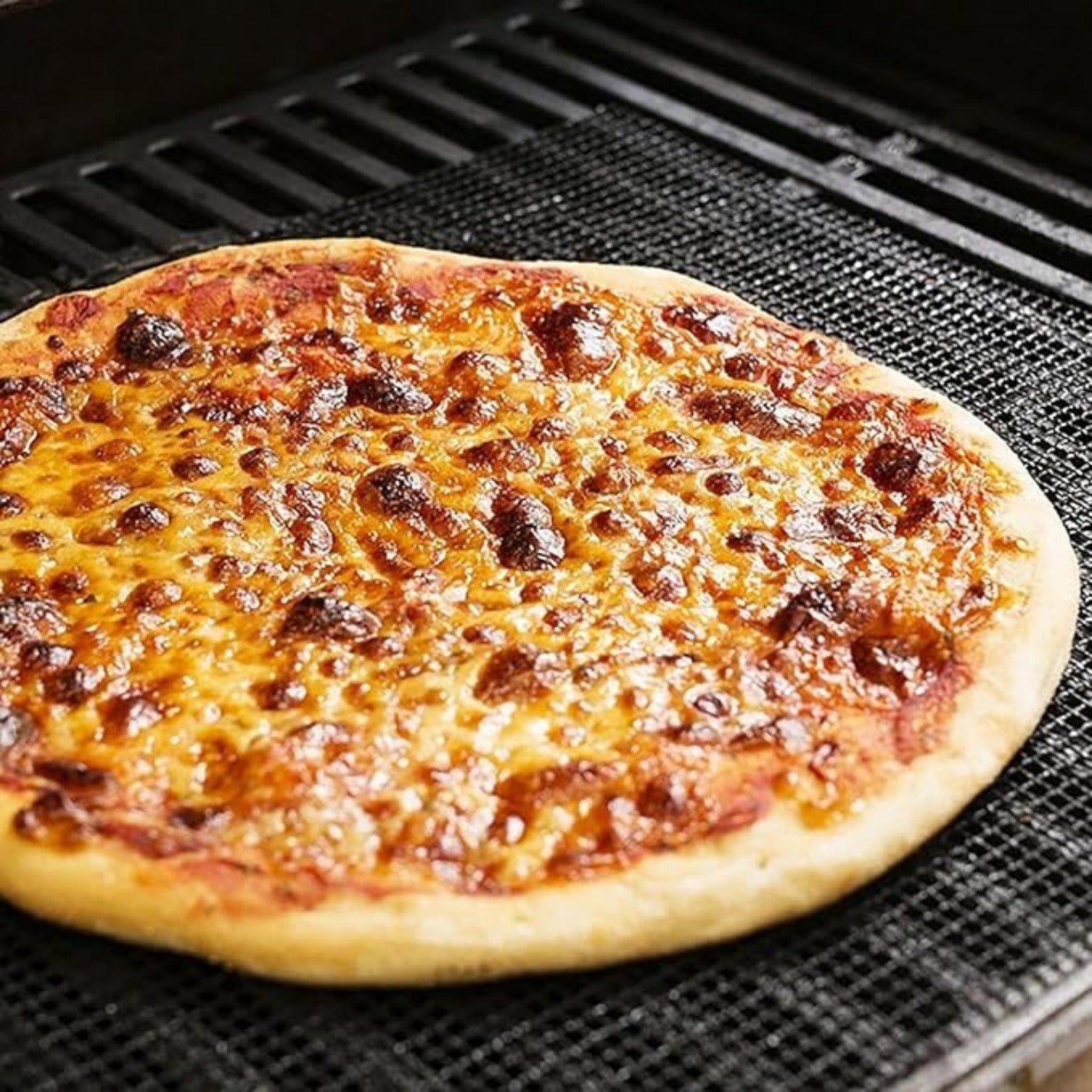 Set of 2 Non-Stick Glass Fiber Grill Mesh Mats Reusable Outdoor Cooking