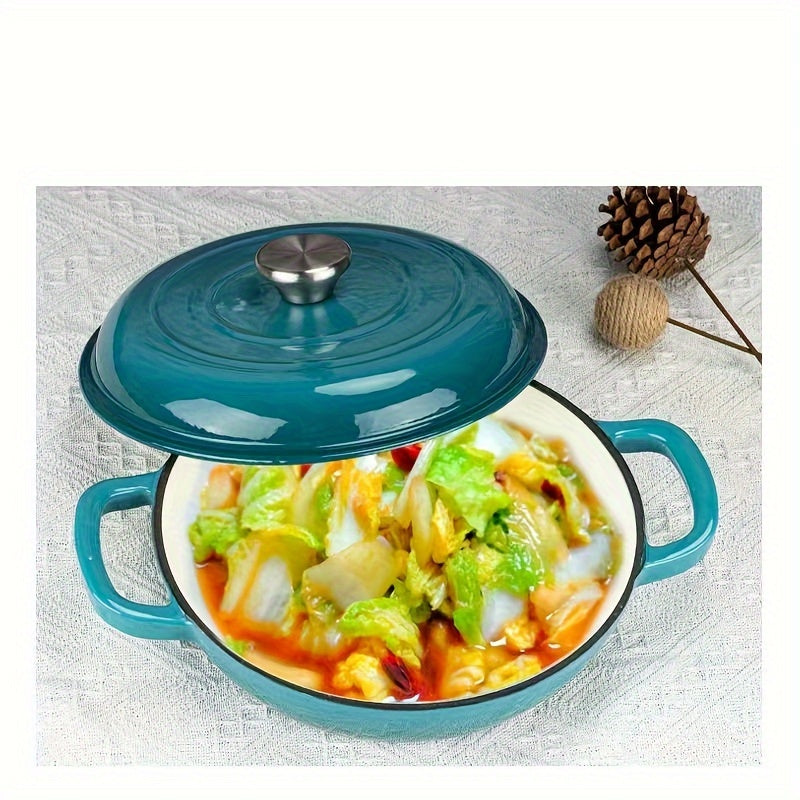 Enamel Cast Iron Dutch Oven 5 Qt Non-Stick Cookware for Stews and Soups