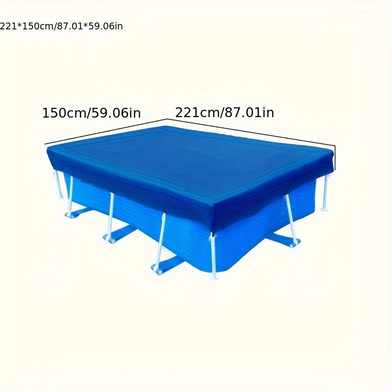Blue Square Pool Cover with Frame UV Protection Safety for Above Ground Pools