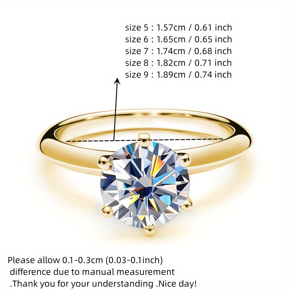 4 ta Moissanite zargarlik buyumlari to'plami, uzuk, sirg'a, taqinchoq, 1ct Sterling kumush, turli ranglar