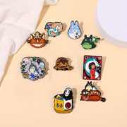 Set of 10 Cartoon Character Alloy Brooches Enamel Pins for Clothing and Backpacks