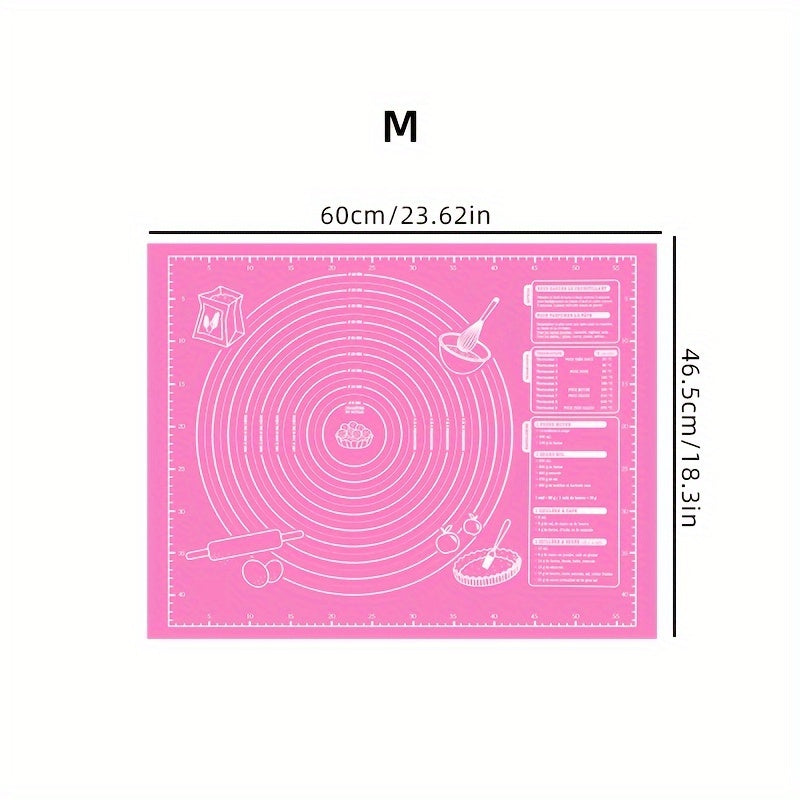 Non-Stick Silicone Pastry Mat with Measurements for Baking and Rolling Dough