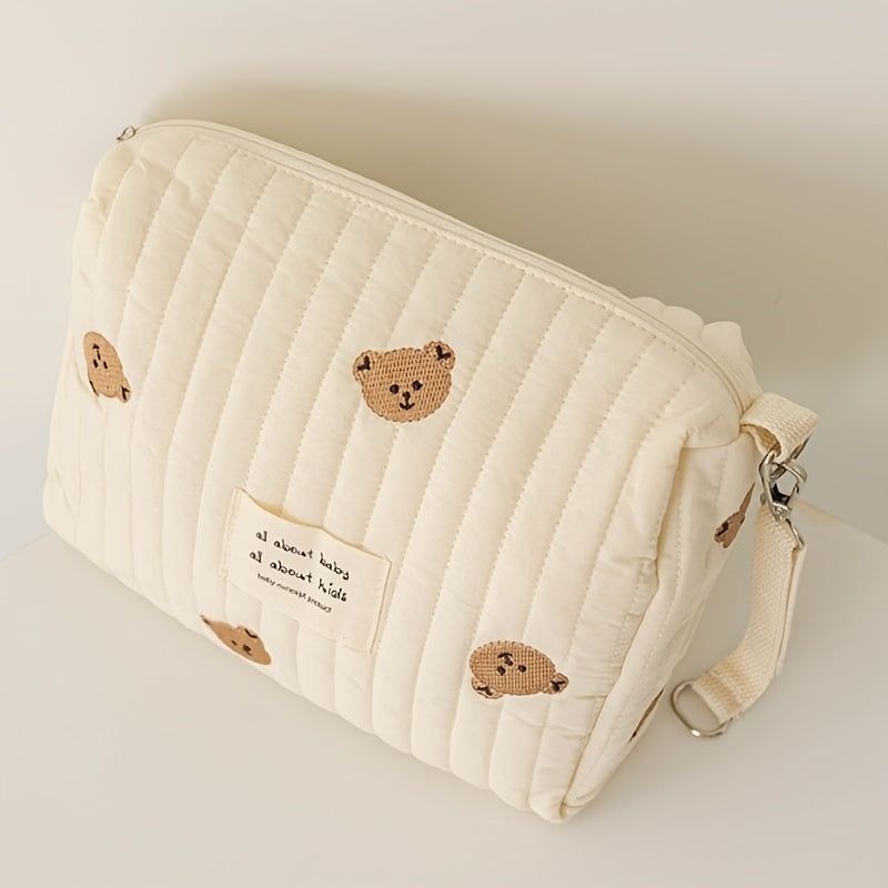 Diaper Bag with Zipper and Embroidered Organizer Reusable Wet Dry Stroller-Friendly